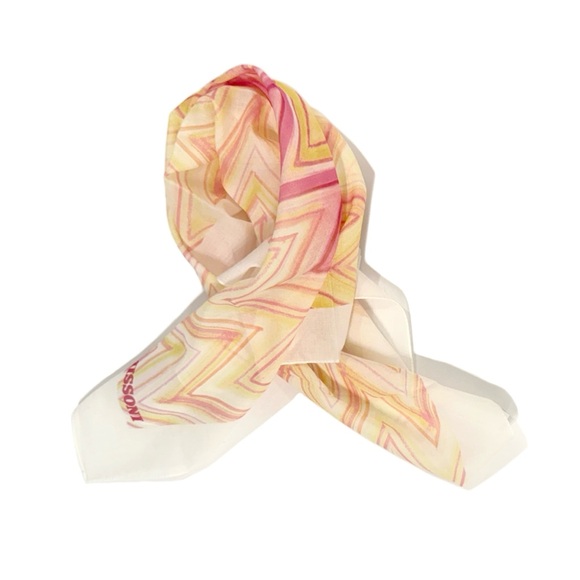 MISSONI Chevron Pochette Cotton Scarf NWT - Picture 1 of 10